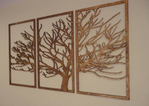 Custom Made 3 Panel Wood Wall Art - Beautiful Living Room Decor
