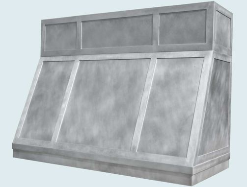 Custom Made Zinc Range Hood With Strap Panels