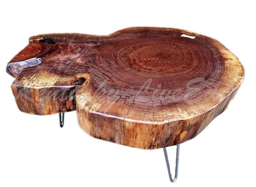 Custom Made Live Edge Coffee Table- Round Table- Tree Slice- Log Table- Thick- Walnut- Natural Wood- Reclaimed