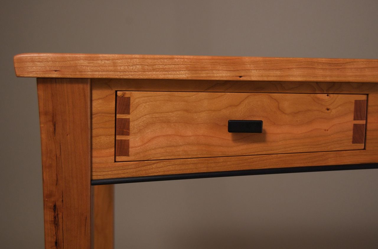 Custom Cherry Writing Desk With Drawers by Joseph Murphy Furniture