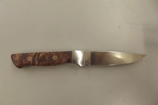 Custom Made Stainless Steel Hunting Knife Fit With Hondurous Rose Wood Burl Handles