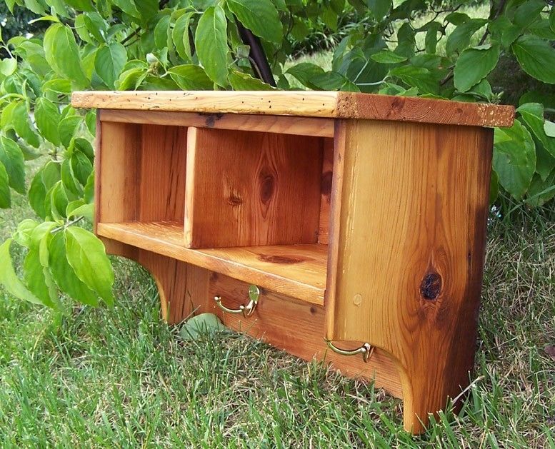 Buy Handmade Reclaimed Pine Coat Rack Shelf With 2 Cubbies, made to