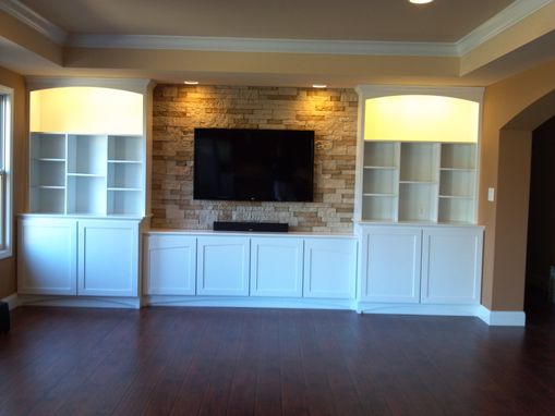 Custom Made Arched Door Bank Display Cases Library Tv Entertainment System
