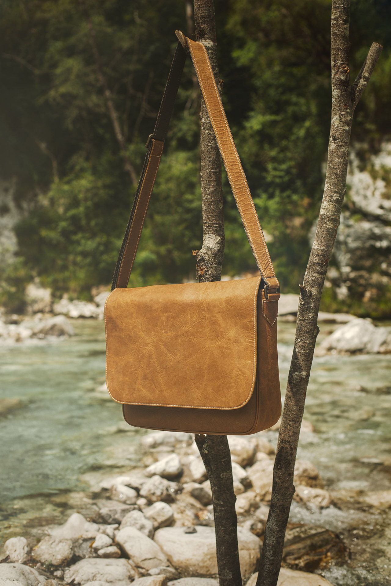 Hand Crafted Italian Leather Messenger Bag by MKN Italy, LLC