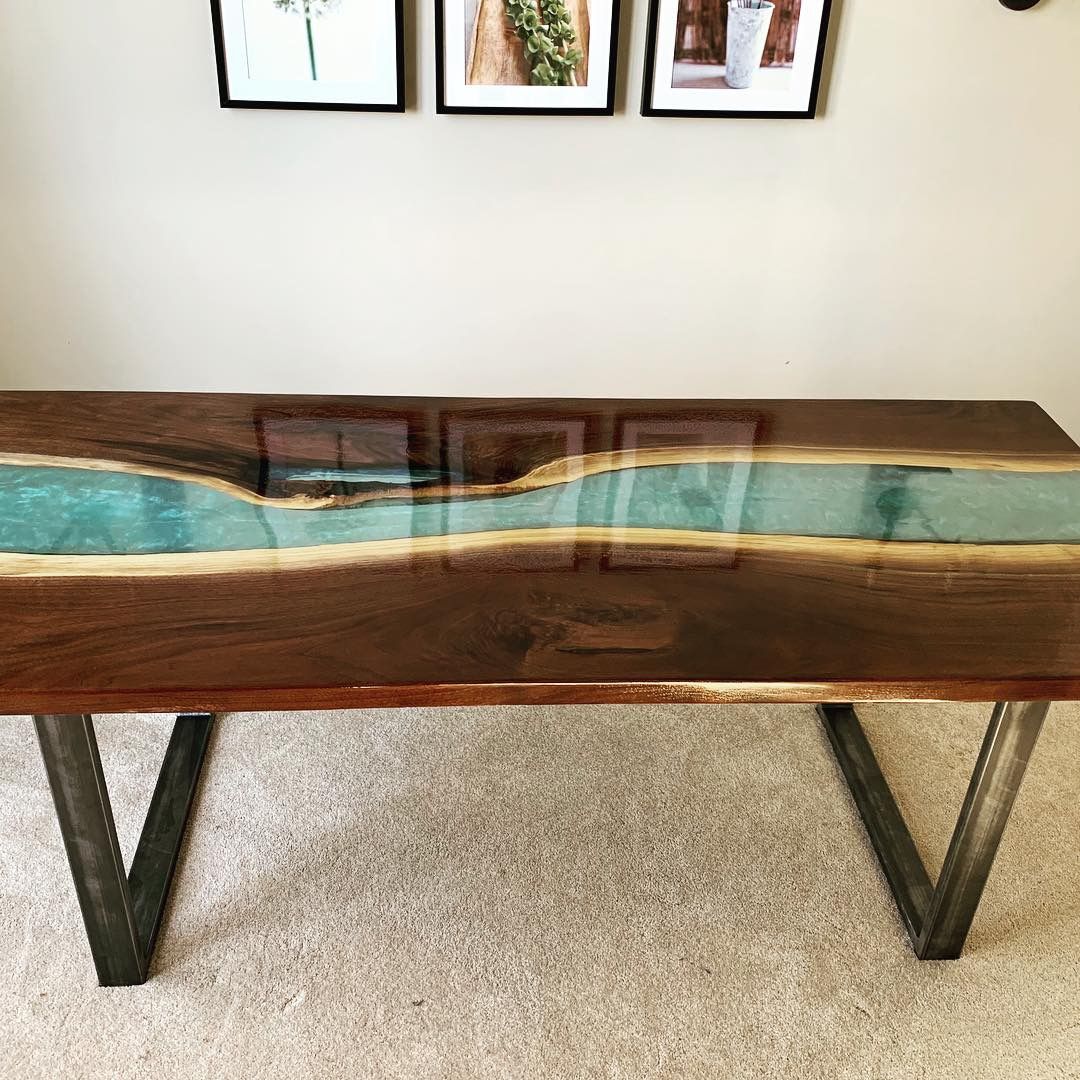 Hand Crafted Live Edge Epoxy River Coffee Dining Tables by Robert Russell  Designs | CustomMade.com