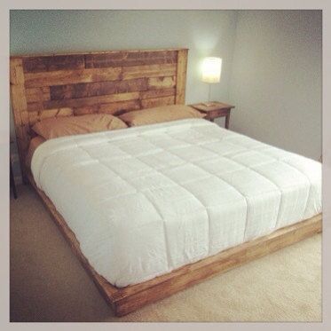 Custom Made Rustic Style Platform Bed / Headboard