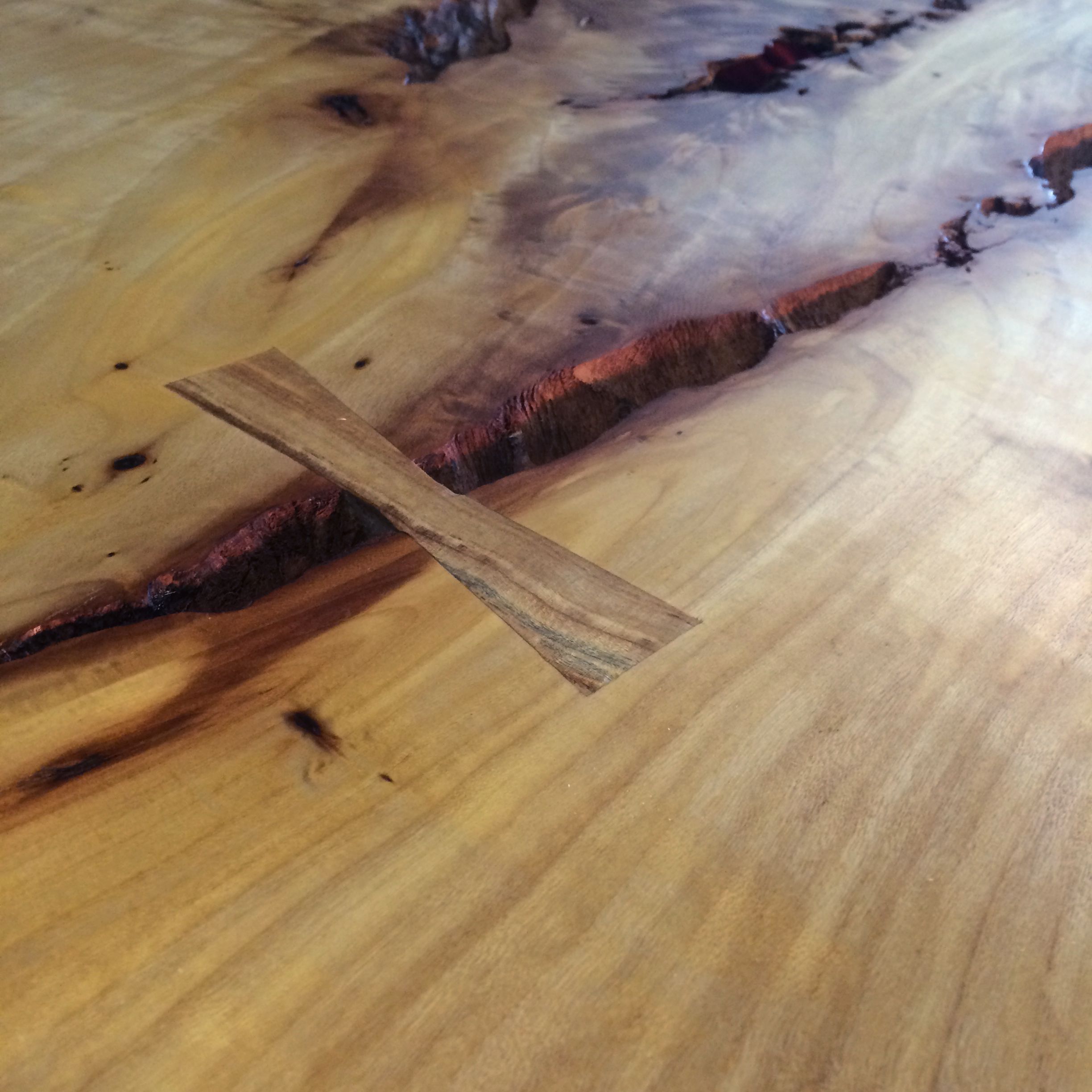 Hand Made Live Edge American Elm Slab Barn Door by Hawkandstone