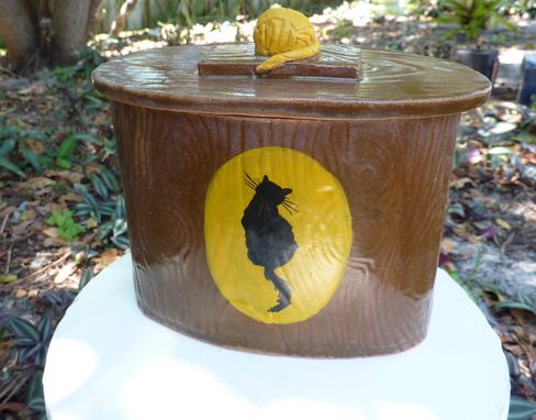 Custom Made Cat Urn With A Wood Grain