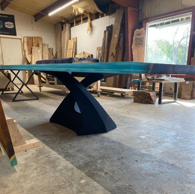 Custom Made Custom Resin Dining Table With Custom Base