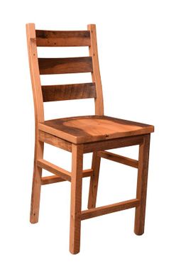 Custom Made Reclaimed Wood Ladderback Bar Chair