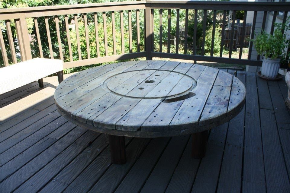 Cable Spool Draft Tower Patio Table - Whimsy and Wood
