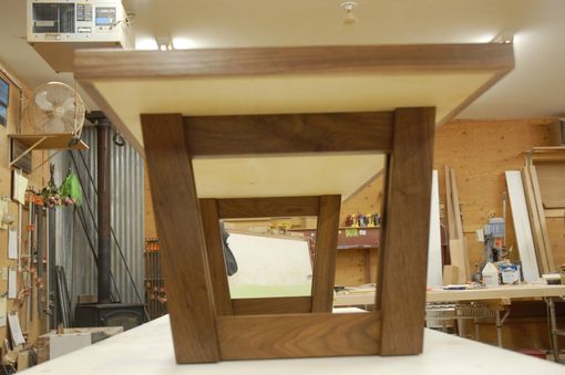 Custom Made Modern Walnut Bench With Original Trestle Base