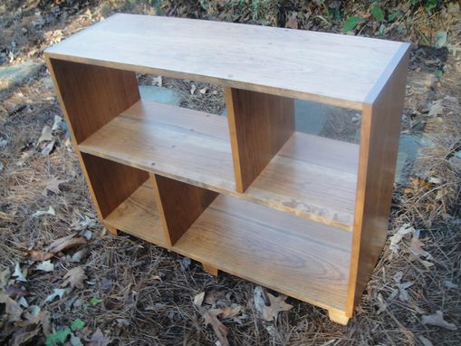 Custom Made Mr2 Custom Solid Cherry Contemporary Bookcase With Tapered Feet