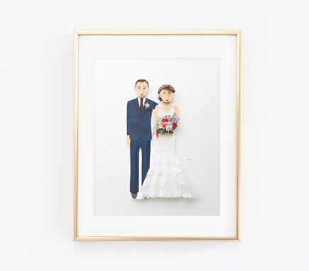 Custom Made Wedding Portrait Custom Made From Paper Cutouts 11 X 14