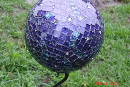 Custom Made Van Gogh Stained Glass Mosaic Gazing Ball Made With Recycled Bowling Balls