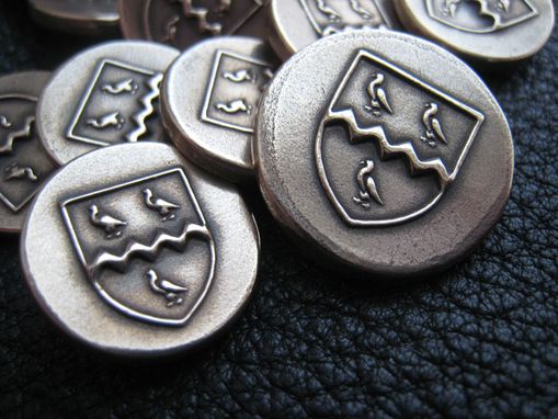Custom Made Bronze Blazer Buttons With Family Crest Or Coat Of Arms