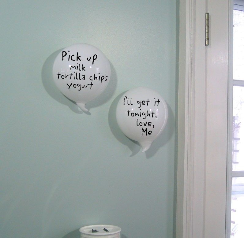 Hand Made Dry Erase Conversation Pieces(Tm) Blown Glass Cartoon Word