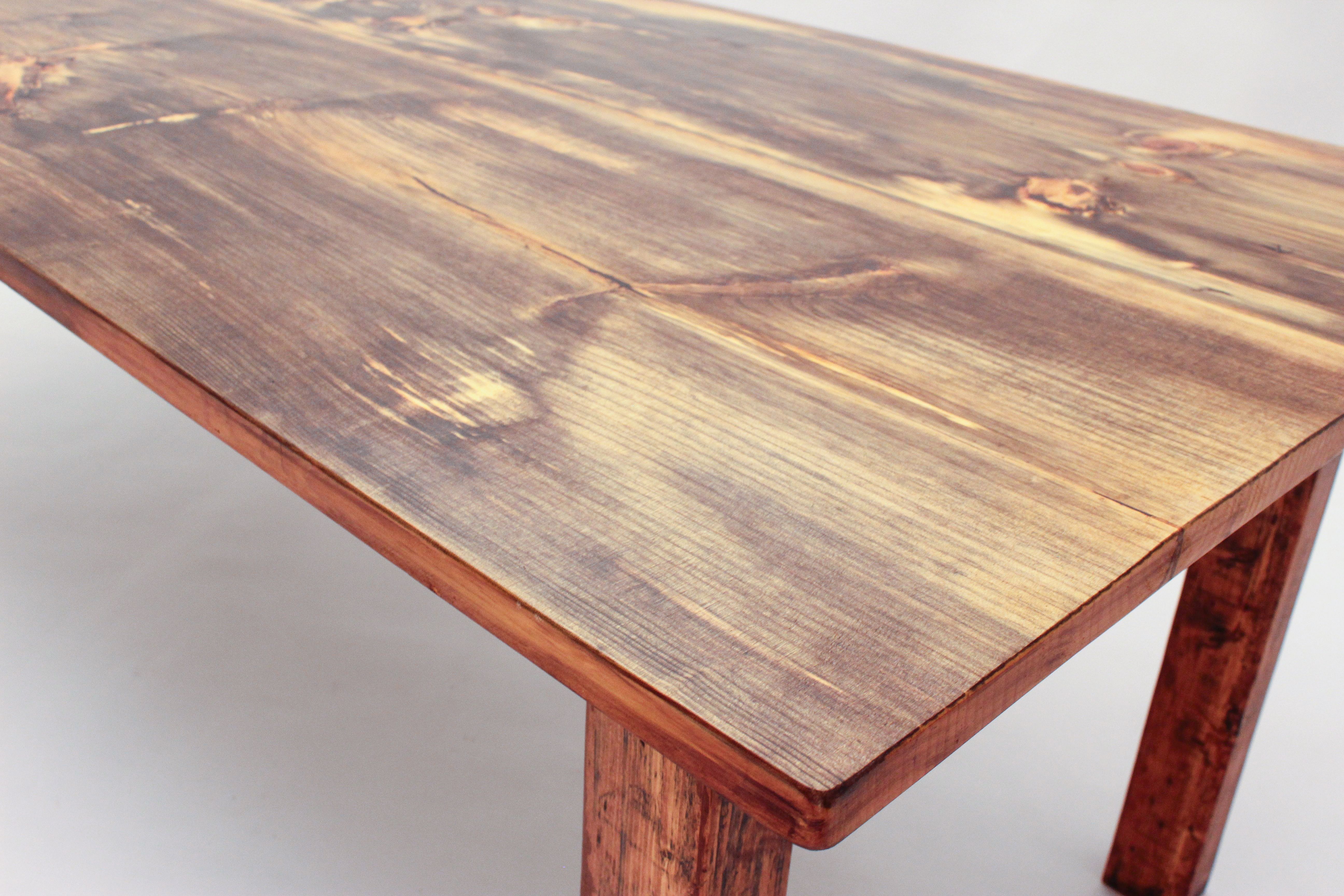 Buy Hand Crafted Two Board Pine Top Farmhouse Dining Table Dt60, made