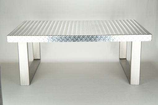 Custom Made Industrial Diamond Plate Metal Coffee Table