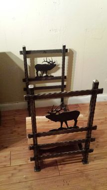 Custom Made Iron Firewood Rack Metal Log Holder With Animal Silhouettes