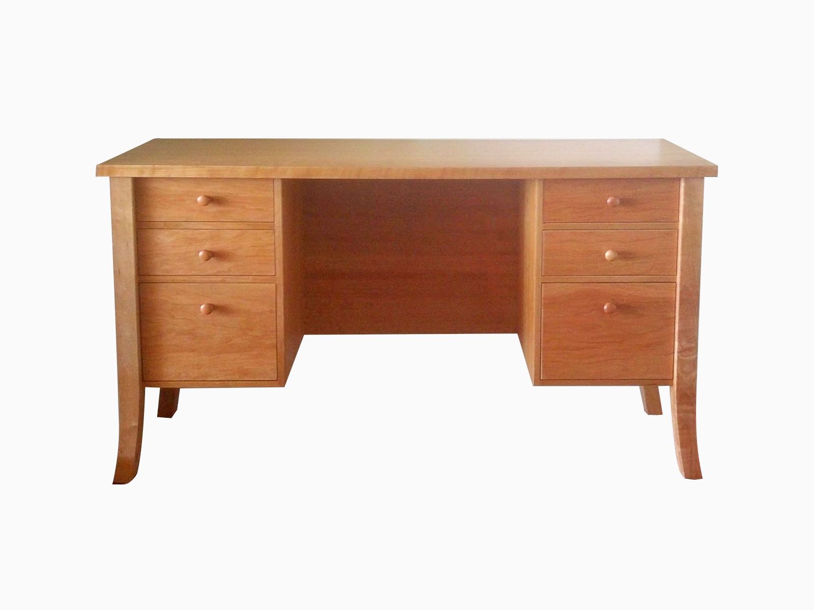 Buy Hand Crafted Solid Cherry Pedestal Desk With Drawers Made To