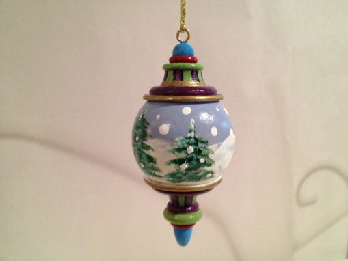 Custom Made Hand Painted Solid Wood Christmas Finial Ornaments -This Price Is For One (1) Ornament