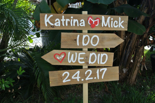 Custom Made Gift For Wedding. Rustic Wedding Beach Sign. I Do We Did Vows Arrows Sign