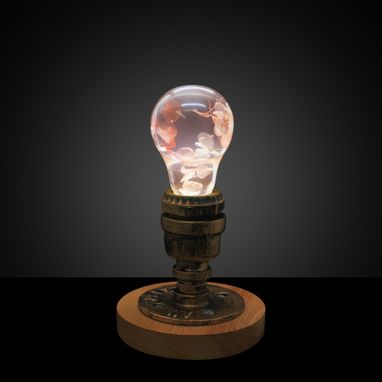 Custom Made Ep Light Handmade Art Fixtures Light, Table Lamp, Led Lightings - Pink Hydrangea