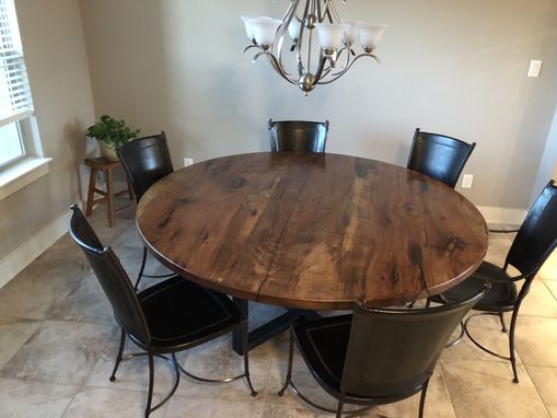 Custom Made Round Pecan Dining Table