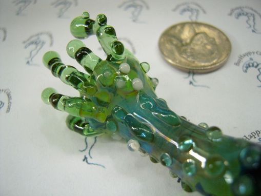 Custom Made Alien Finger Green Glass Focal Pendant