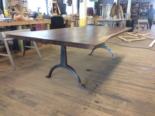 Custom Made Walnut Table With Classic Arch Base