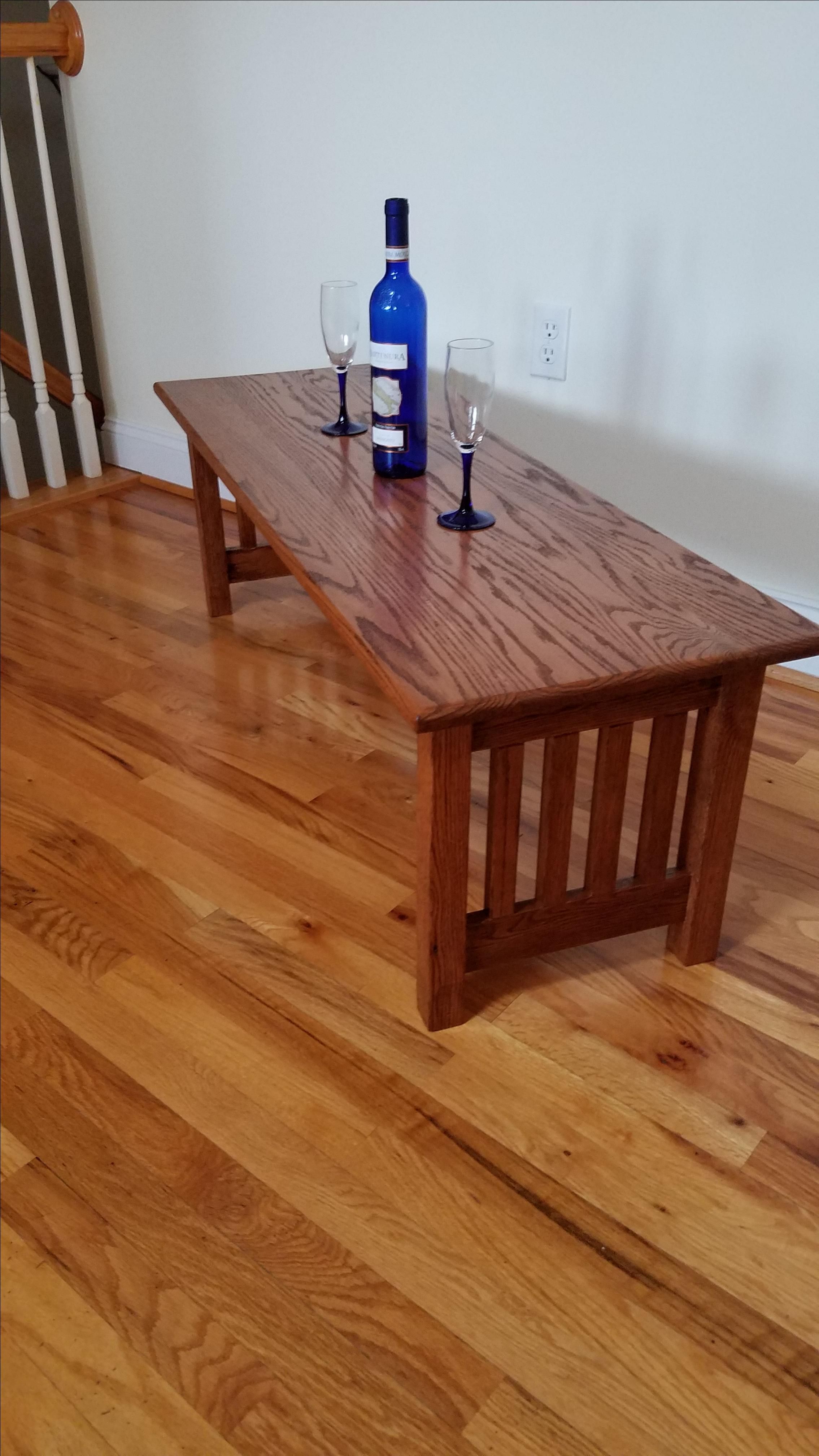 Custom Made Solid Oak Mission Style Coffee Table by Flying Pigs