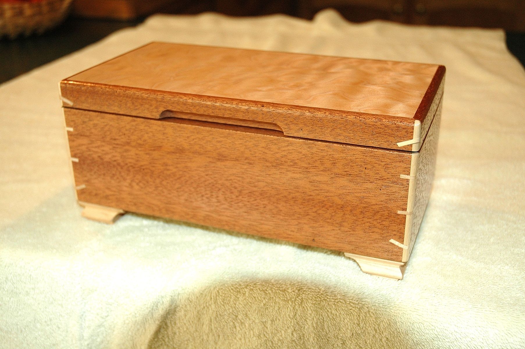 Custom Mahogany Box With Maple Feet by Wooden-It-Be-Nice | CustomMade.com