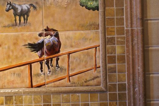 Custom Made Hand Painted Tile Mural: Golden Hills Of California-Closeup