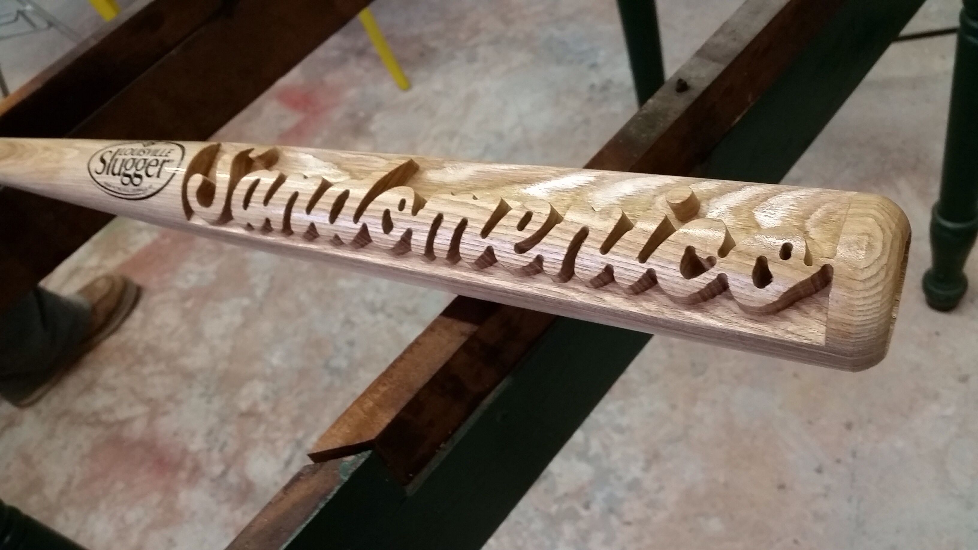 Custom Carved Personalized Baseball Bat by Queen of all Mediums, LLC