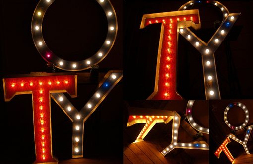 Custom Made Any Size Color Shape Bulbs Large Movie Theater Marquee Letter Vintage 3 Feet 25 Bulbs Max