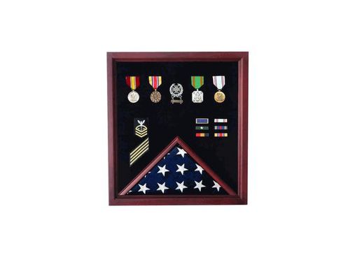 Custom Made Veterans Flag , Photo, Medal Display Case