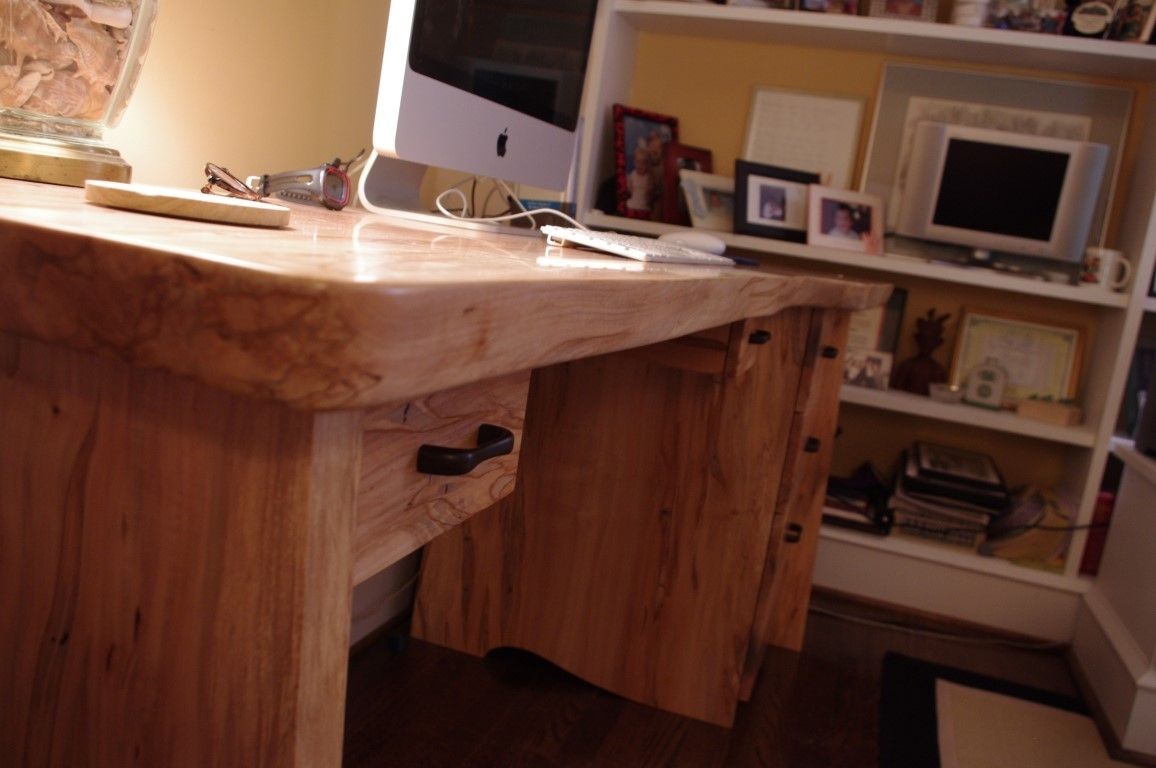 Custom Made Solid Wood Slab Desk by JKB Design