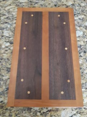 Custom Made Walnut And Cherry Cutting Board With Cherry Inlay