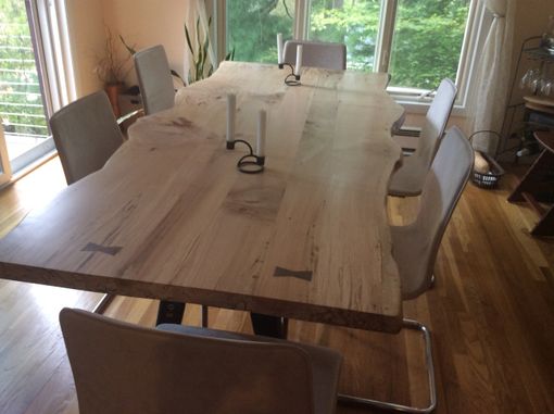Custom Made Live Edge Dining Table, Local Spalted Hard Maple