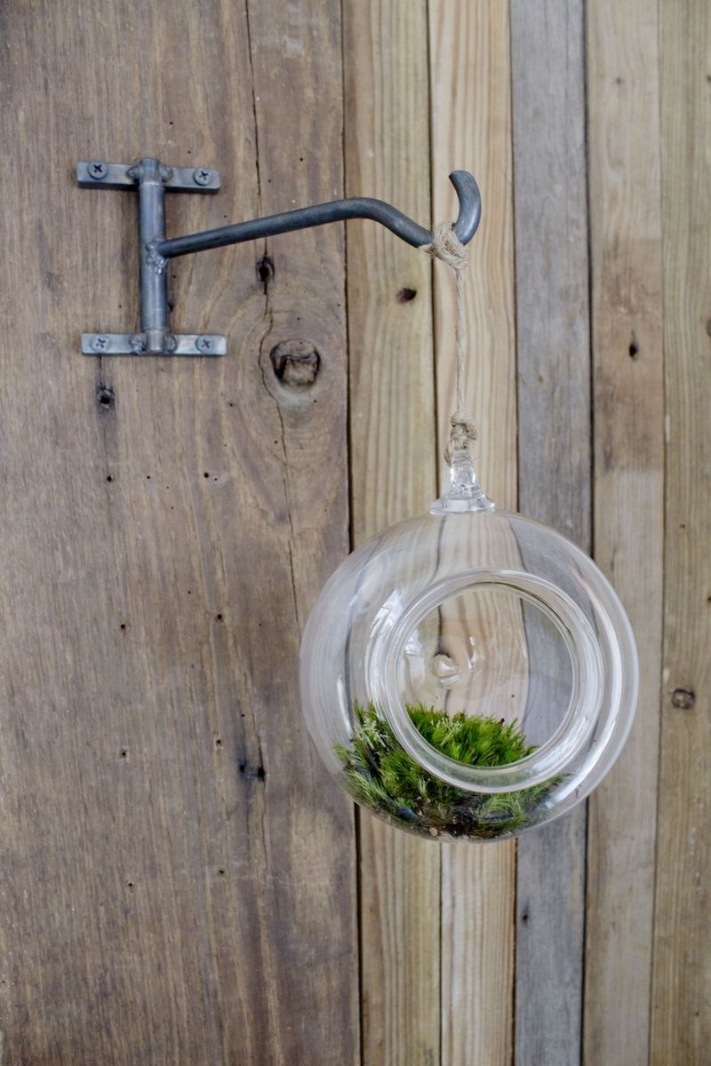 Hand Crafted Hanging Terrarium Swing Rack by New Antiquity