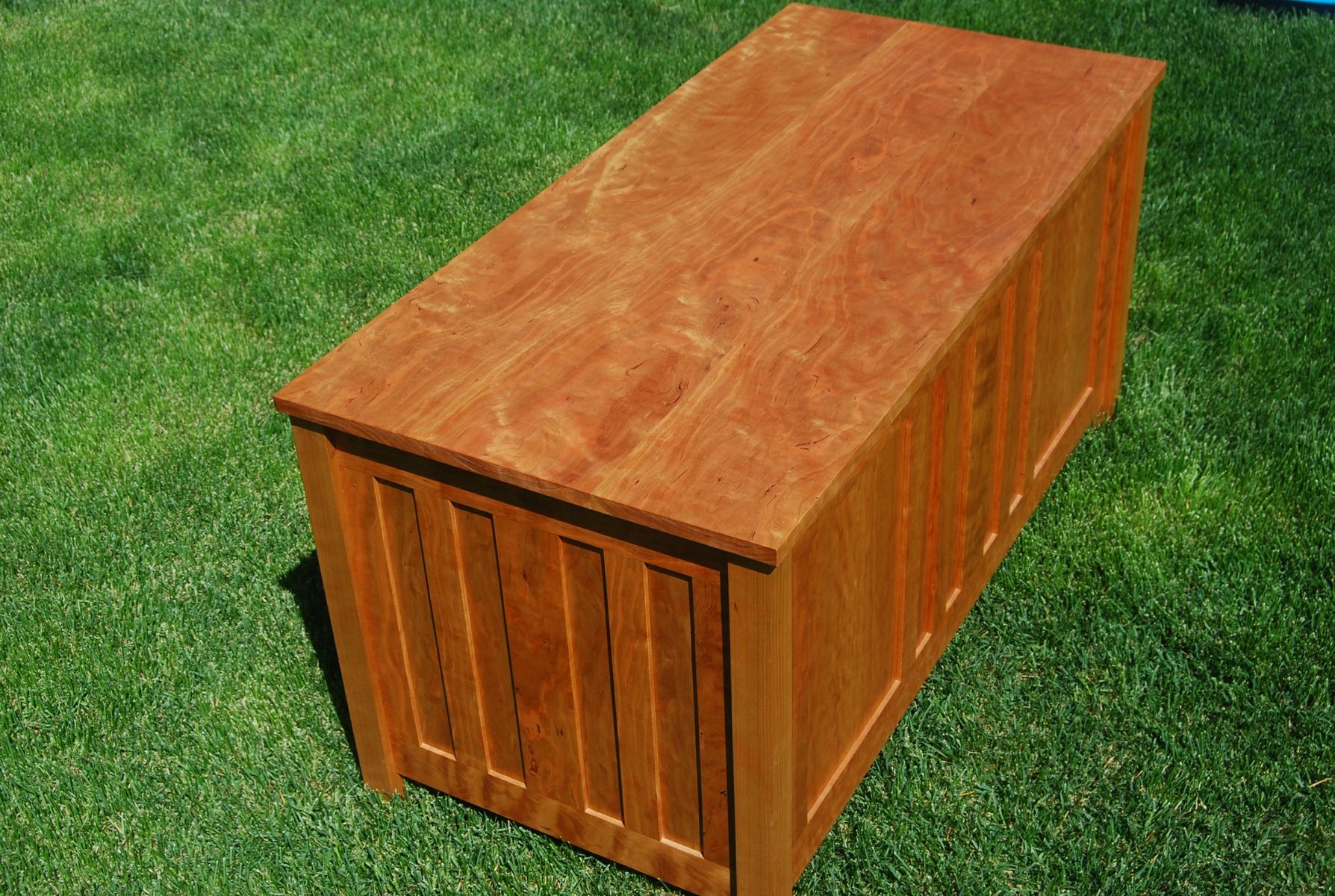 Hand Crafted Craftsman Style Curly Cherry Blanket Chest by Rocky Mountain Woodworks