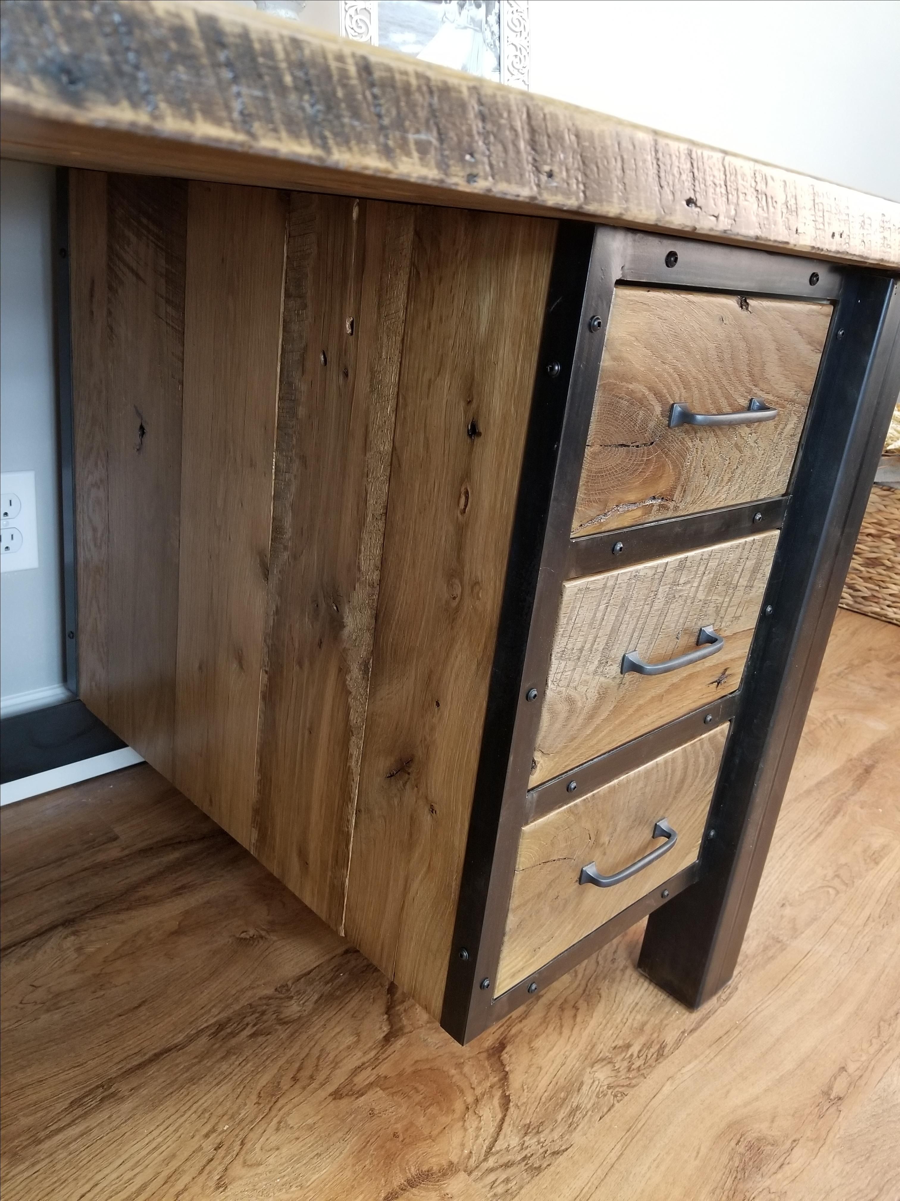 Buy Custom Made Reclaimed Wood Office Desk, Barnwood Computer Desk