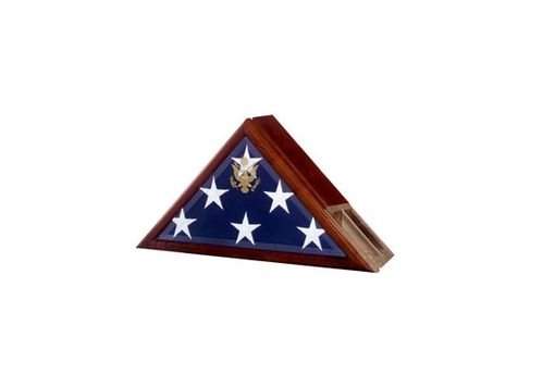 Custom Made Funeral Flag Case, Flag And Urn Built In
