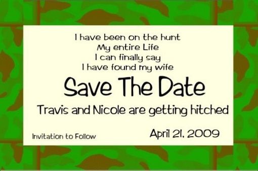 Custom Made Camo Border Save The Date- Fun And Casual