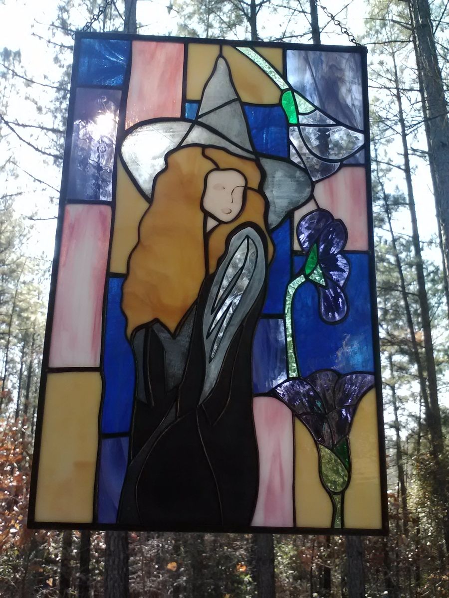 Handmade Witch - A Stained Glass Piece Made To Copy A Painting by The