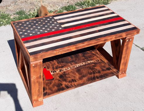 Custom Made American Flag Coffee Table