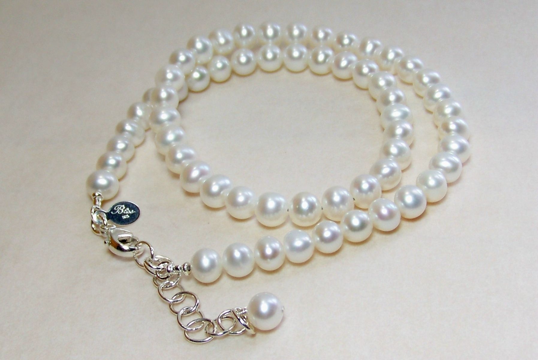 Handmade Pearl Necklace With Sterling Silver by Bliss Designs ...