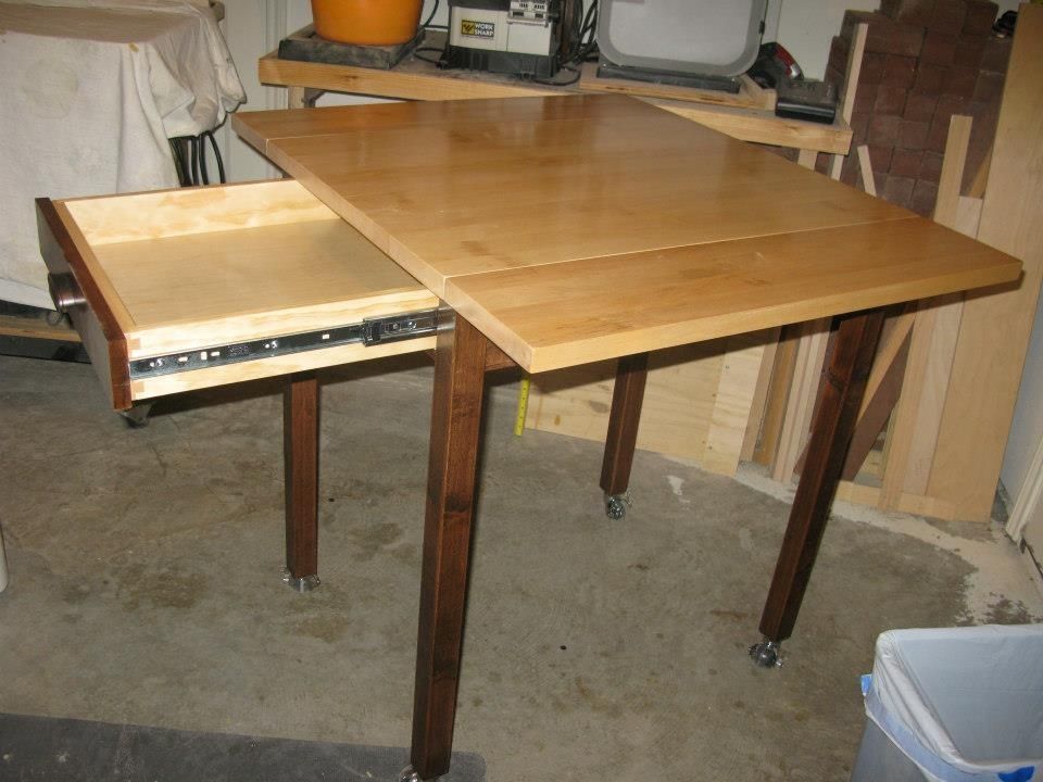 Hand Crafted Utility Work Table On Wheels by Tom's Handcrafted