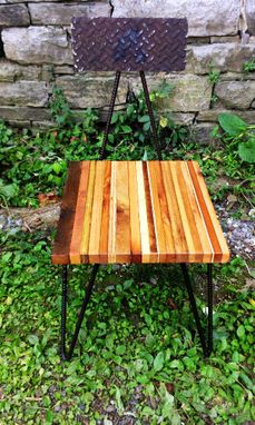 Custom Made Hipster Industrial Dining Chairs With Hairpin Rebar Legs And Reclaimed Wood